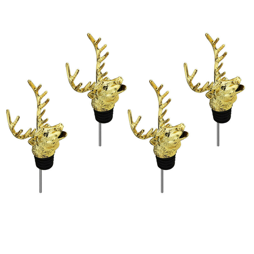4 Packs Metal Unique Wine Bottle Caps Aerators Liquor Pourer Bar Party