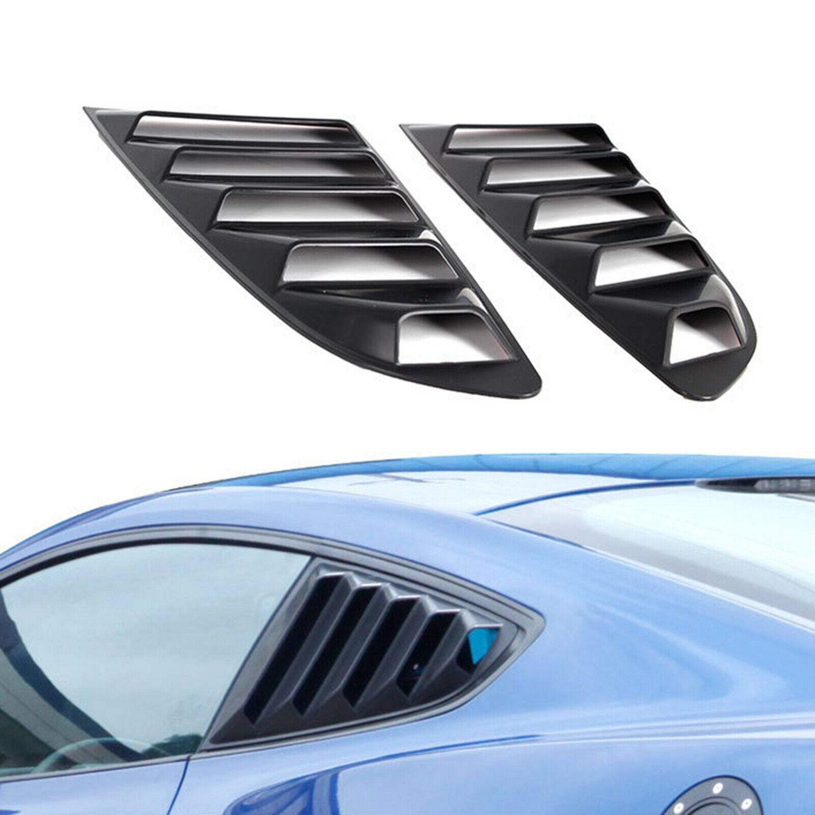 ABS Rear Quarter Side Window Scoop Louvers for Ford Mustang Decoration