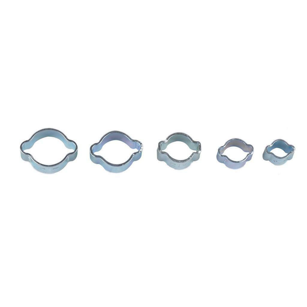 80 Pcs Double Ear. Pipe. Tube. O Clips. Clamps. Petrol Air Water Hose Pipe Clips
