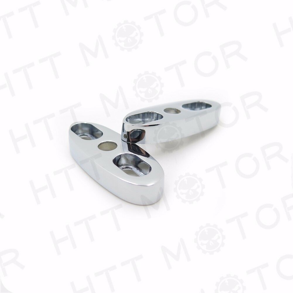 Chrome Motorcycle Mirror Block Off Mirror Base Mirror Plates 2.5" X 1"