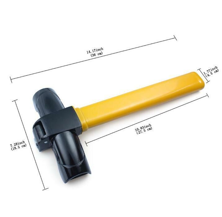 1x Iron + Rubber Car Steering Wheel Lock keys Anti Theft Device Cross-key Design