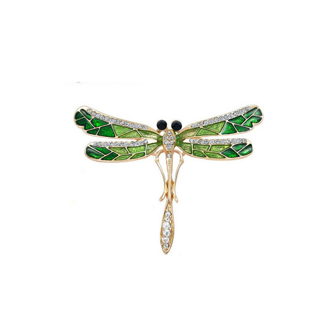 2x Novelty Crystal Dragonfly Design Brooch Pin With Personality Insect Jewelry