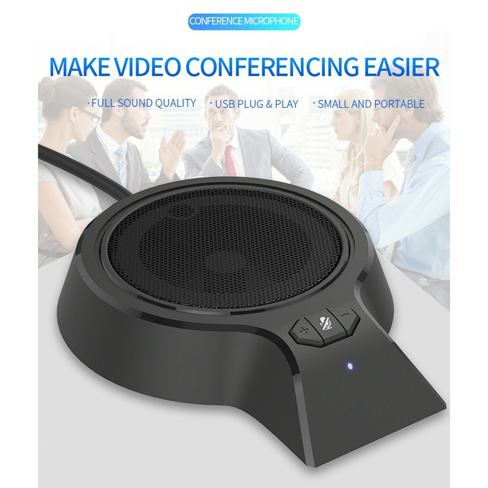 Black USB Conference Computer PC Microphone Mic   Video Meeting