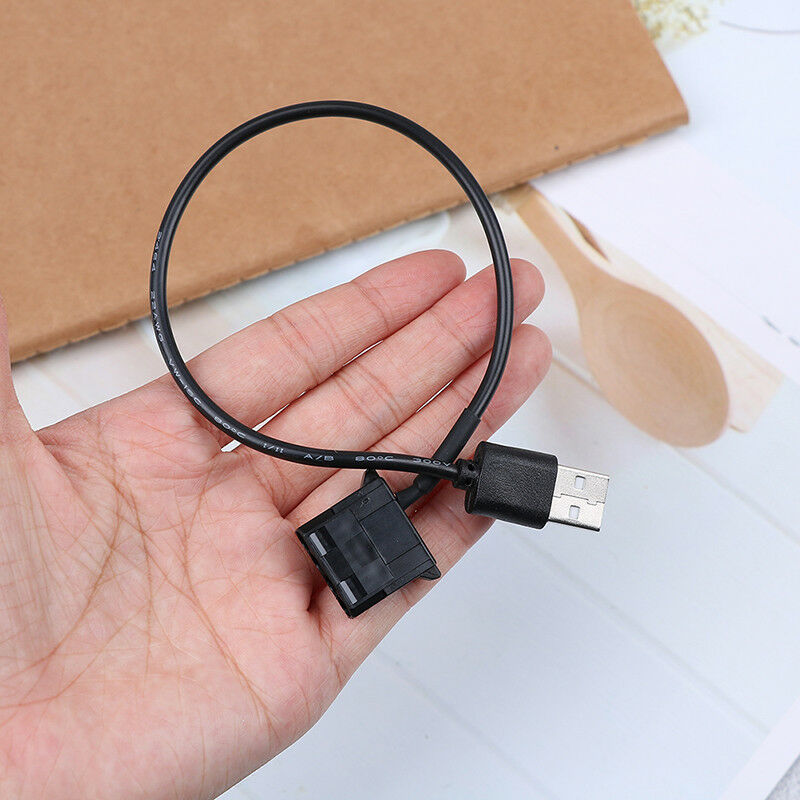 2x PC Fan 4 Pin 12V to 5V USB 2.0 Connection Cable Adapter D6O5 BDAUATDD