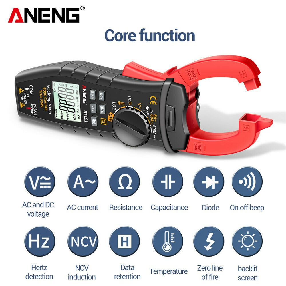 Digital Multimeter ANENG ST191 Clamp AC/DC Voltage Current  AC/DC Tester Meter