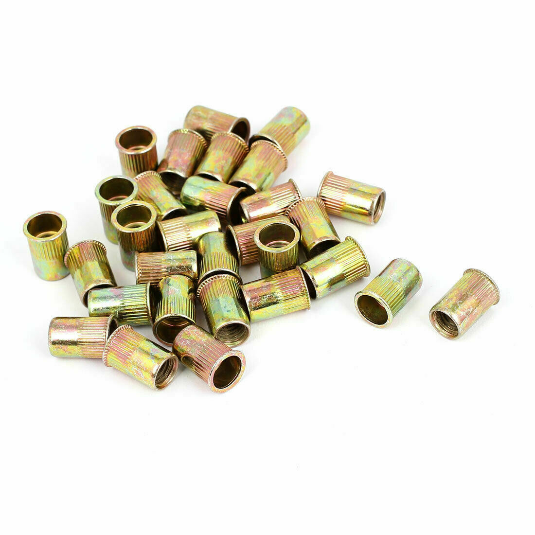 20 Pcs 3/8-16  Carbon Steel Rivet Nut Flat Head Threaded Insert Nutsert SAE