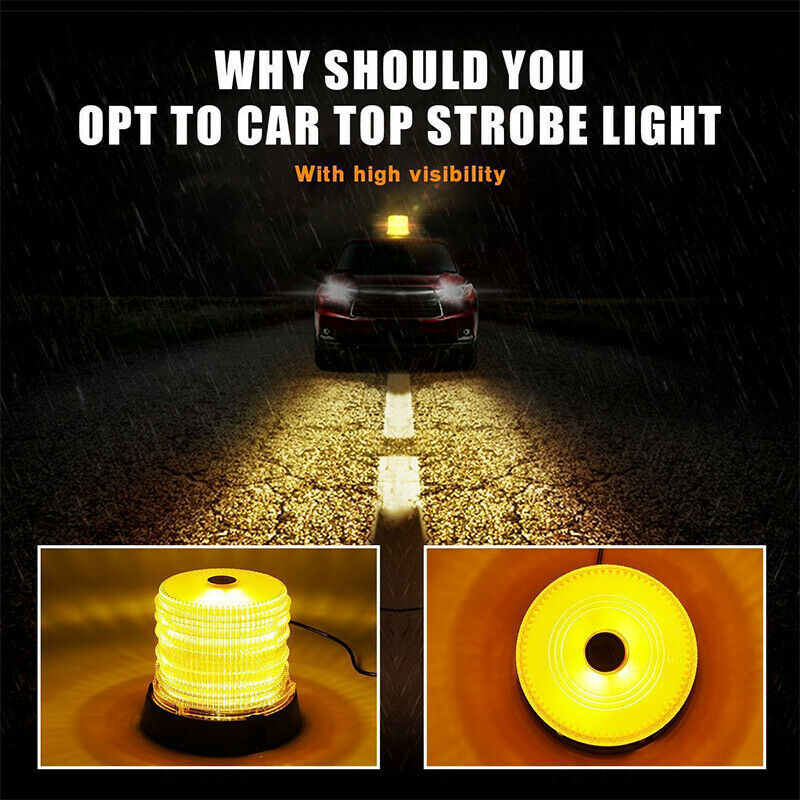 Amber 30LED Car Truck Warning Flash Light Beacon Strobe Emergency Lamp J XC