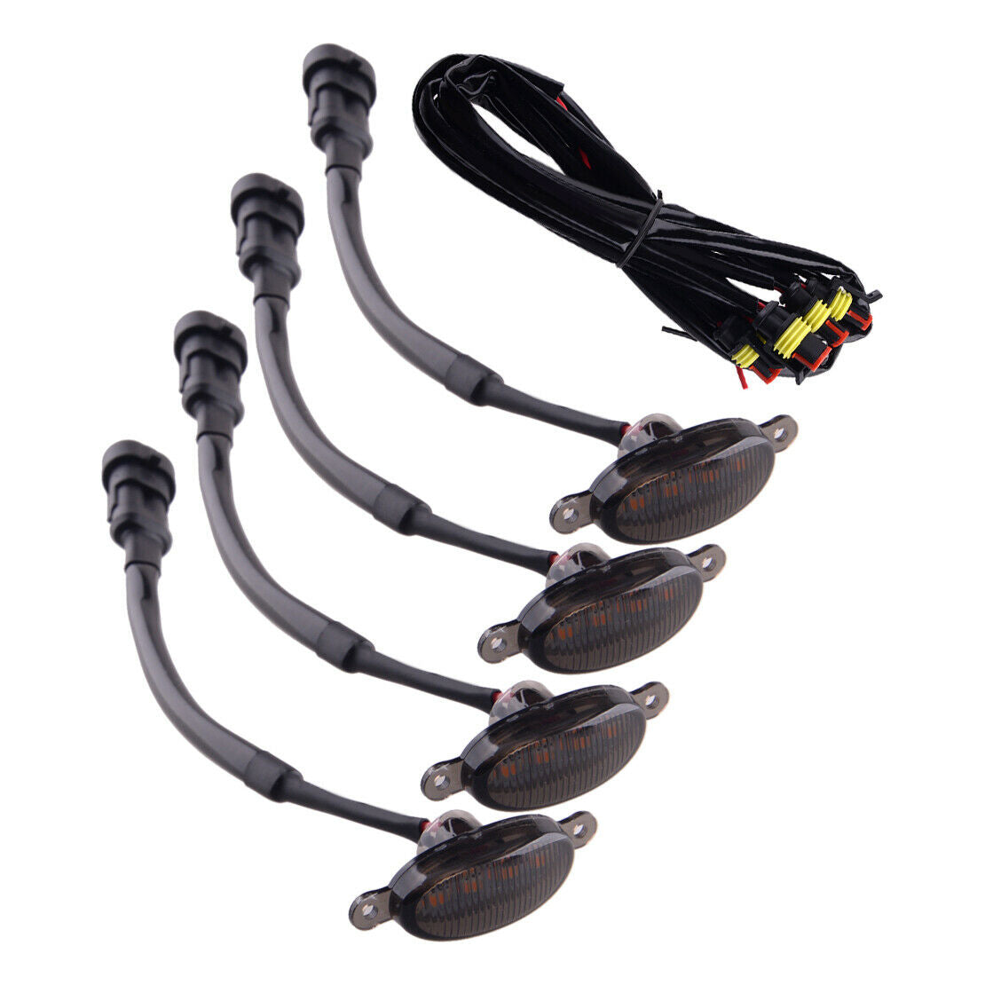 4x Smoked Lens LED Front Bumper Grille Light Kit Fit for Ford F150 Raptor Style