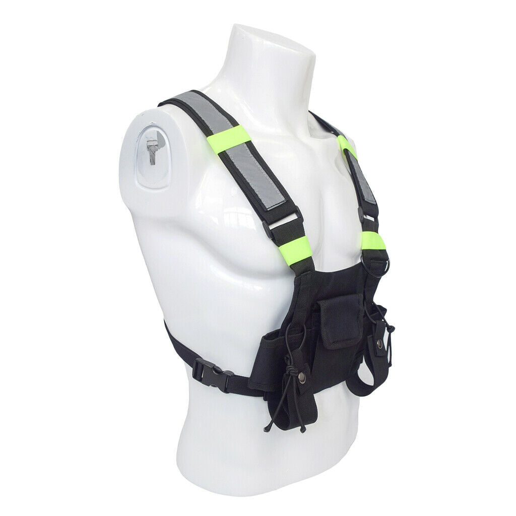 Radio Chest Harness Chest Front Pack Pouch Holster Vest Rig for 2 Way Radios