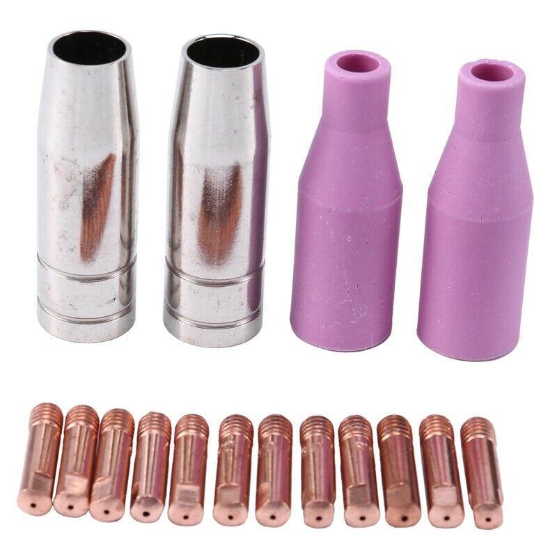 Mig Set of Nozzles 16Pcs AK15 for Welding Torch Cap Tip Contact 0.8mm MB15 CO6U2