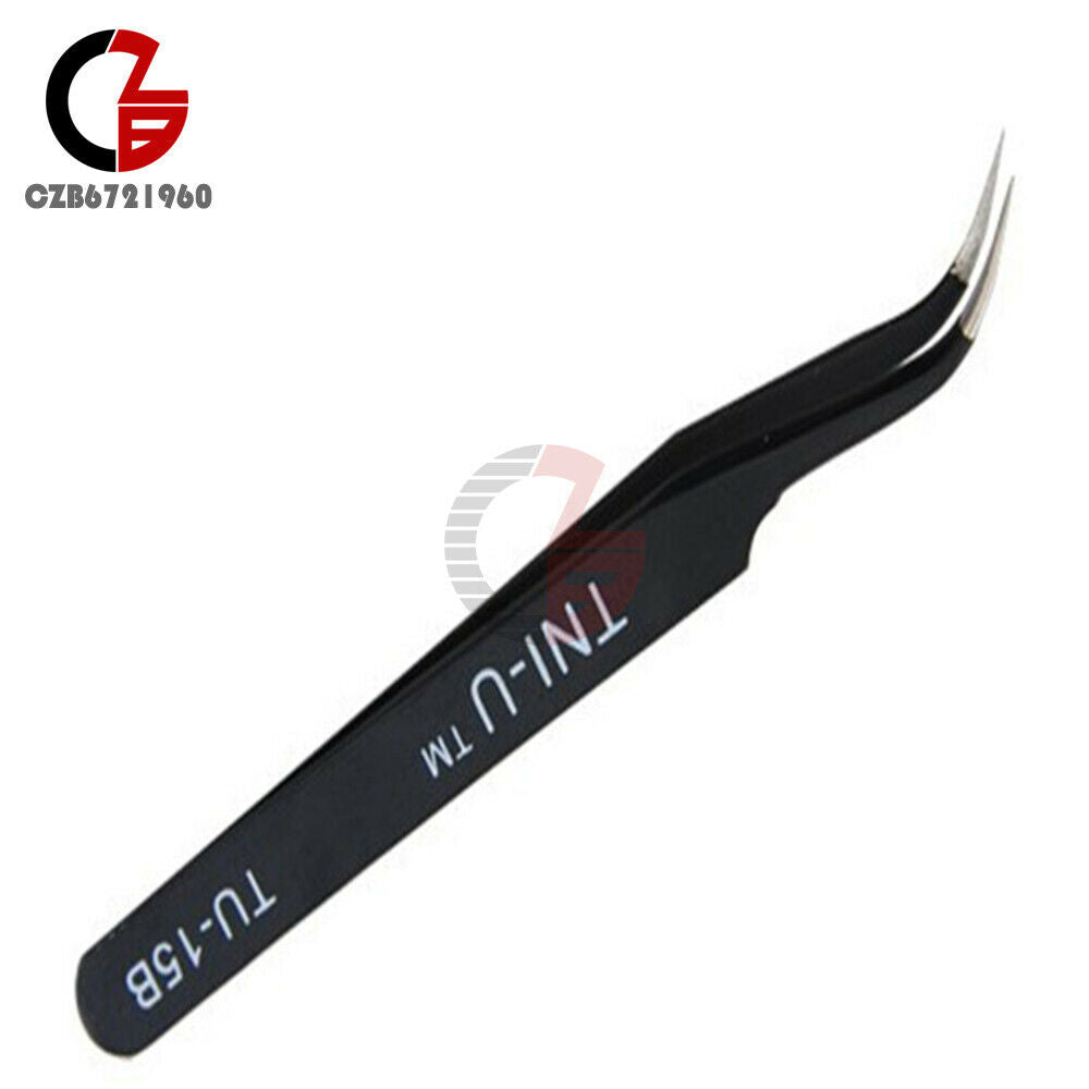 5PCS TU-15B Non-magnetic Elbow Tweezers Anti-static Tweezer