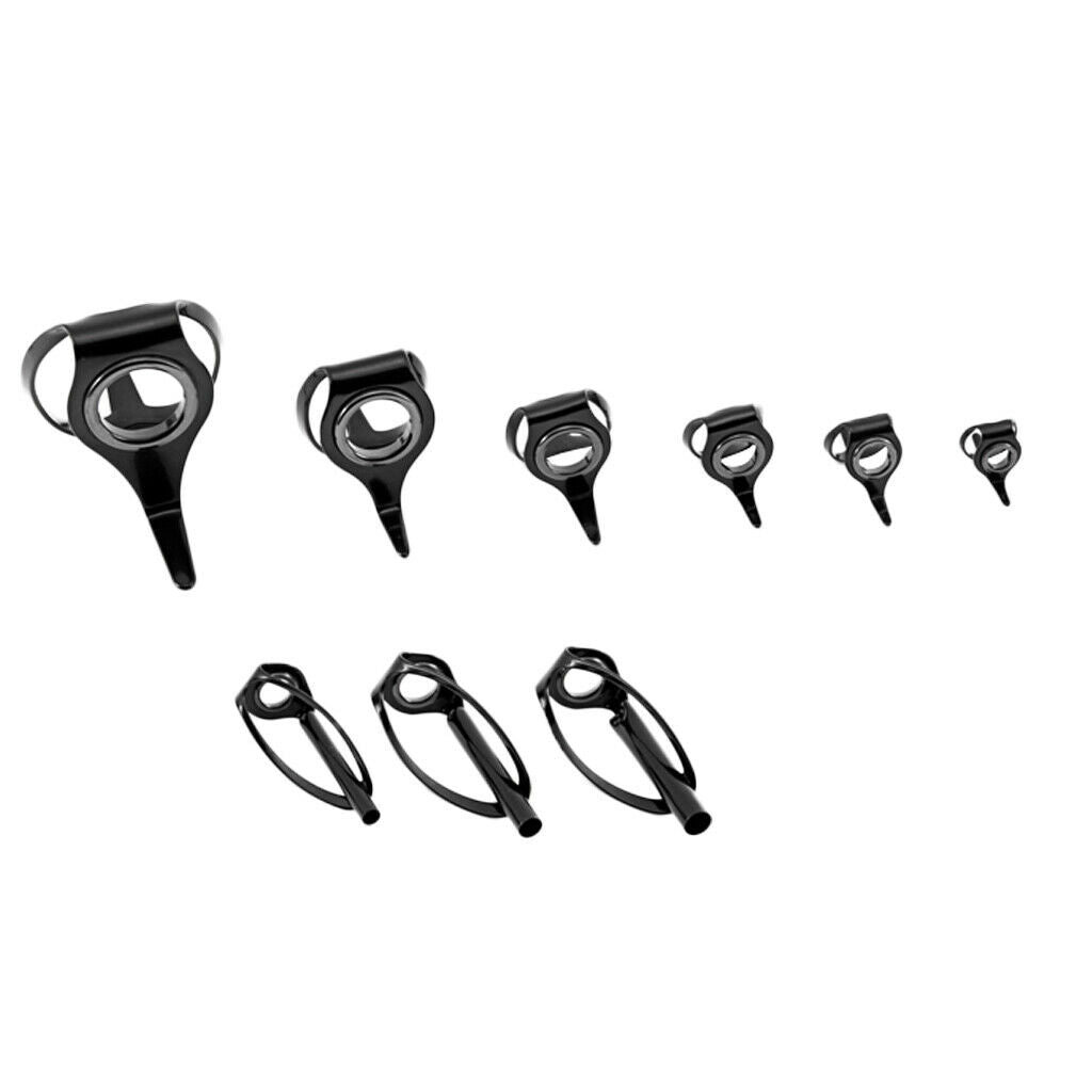 9pcs Stainless Steel Fishing Rod Tip Guides - Sea Boat Fishing Trolling