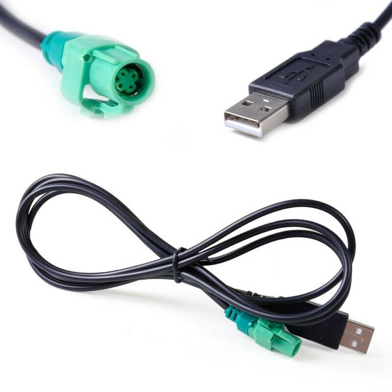 Car USB Male Head 4 Pin Wire Harness AUX Adapter Cable Fit for Golf ta Passat P1