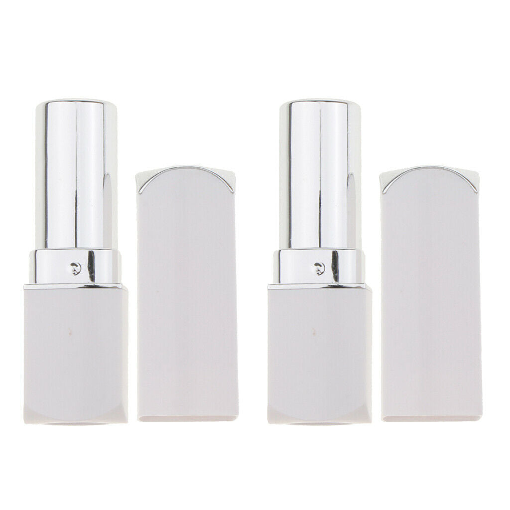2Pcs White Empty Lipstick Tubes, DIY Square Lip Balm Lip Gloss  Tube Containers