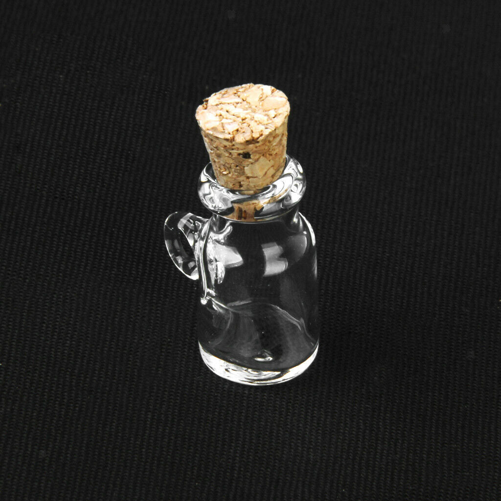 20pcs Mini Fancy Empty Clear Glass Bottle Wishing With Cork Necklace Pendant