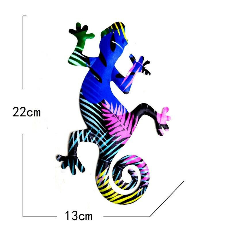 6PCS Wall Hanging Metal Gecko Wall Art Decoration Durable Iron Garden Art ScZ8C7