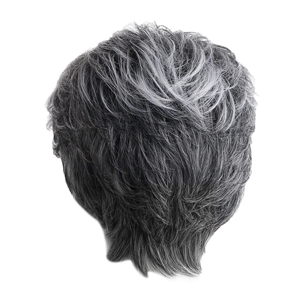 Short Straight Women Ladies Daily Hair Wig Natural Looking Heat Resistant - Grey