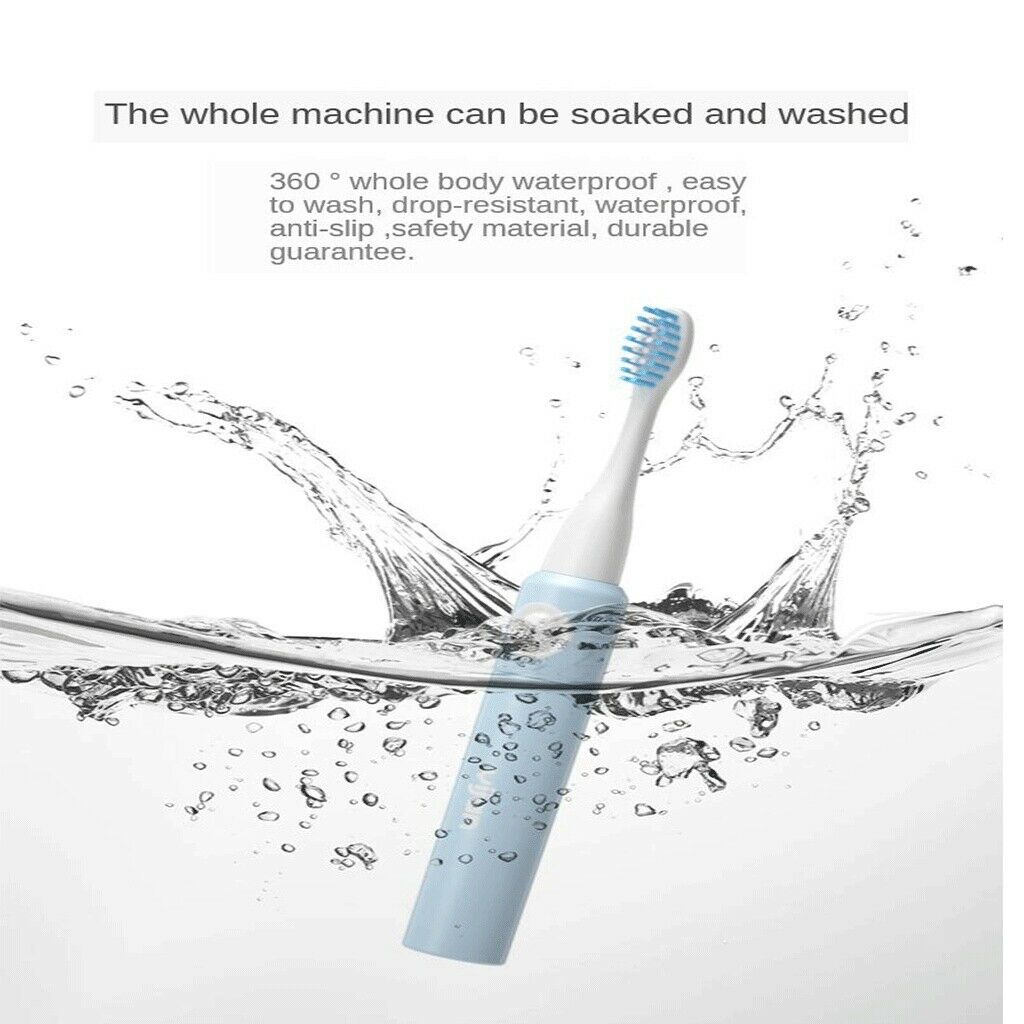 Soft Children Kids Electric Toothbrush Teeth Cleaner w/2 Brush Heads Daily