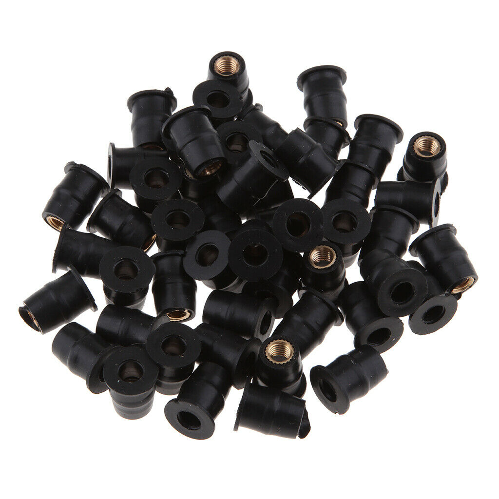 50X Plastic Motorcycle ATV Windscreen Well Nuts Rivet Fixing Kits Universal