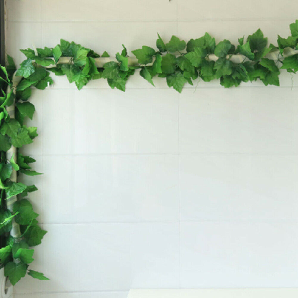 2pcs 220cm Simulation grape leaves Hanging Plants Home Kitchen Wall Decorations