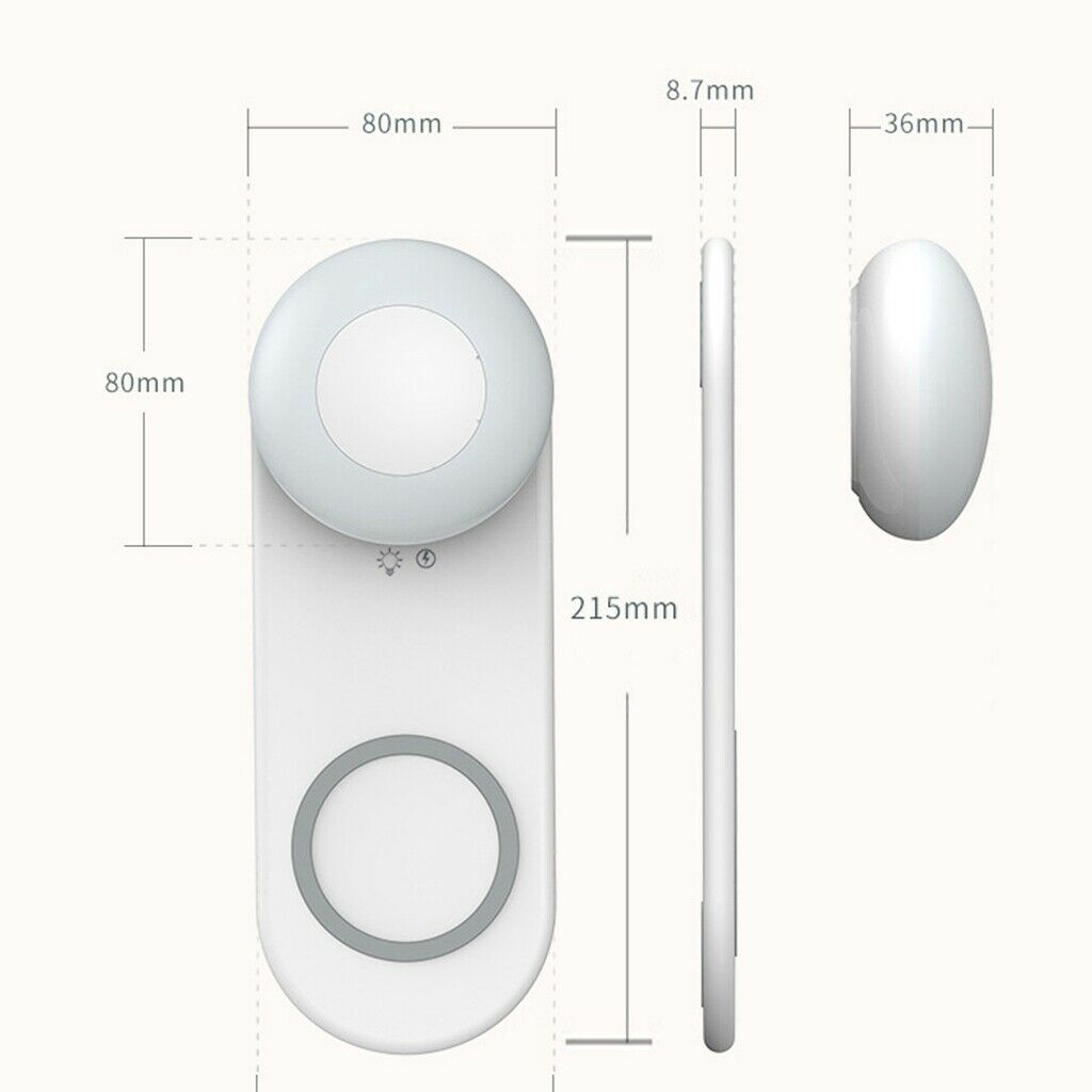 Hanging Night Light Tabletop Bedside Lamp Phone Charger Charging Seat White