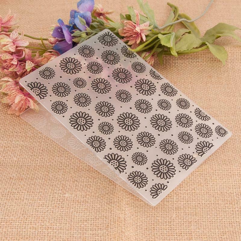 Sunflower Plastic Embossing Folder Stencil Template DIY Craft Making Scrapbook