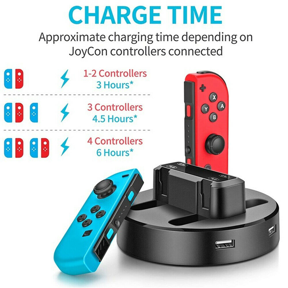 For Nintendo Switch Fast charging 4 Joy-con Controller Charger Charging Station