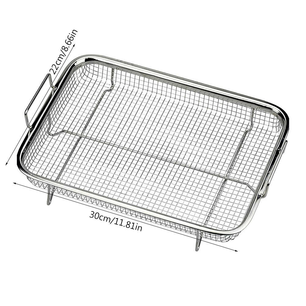 Stainless Steel Grill Basket Oven Crisper Basket Fruits Washing Kitchen Drying
