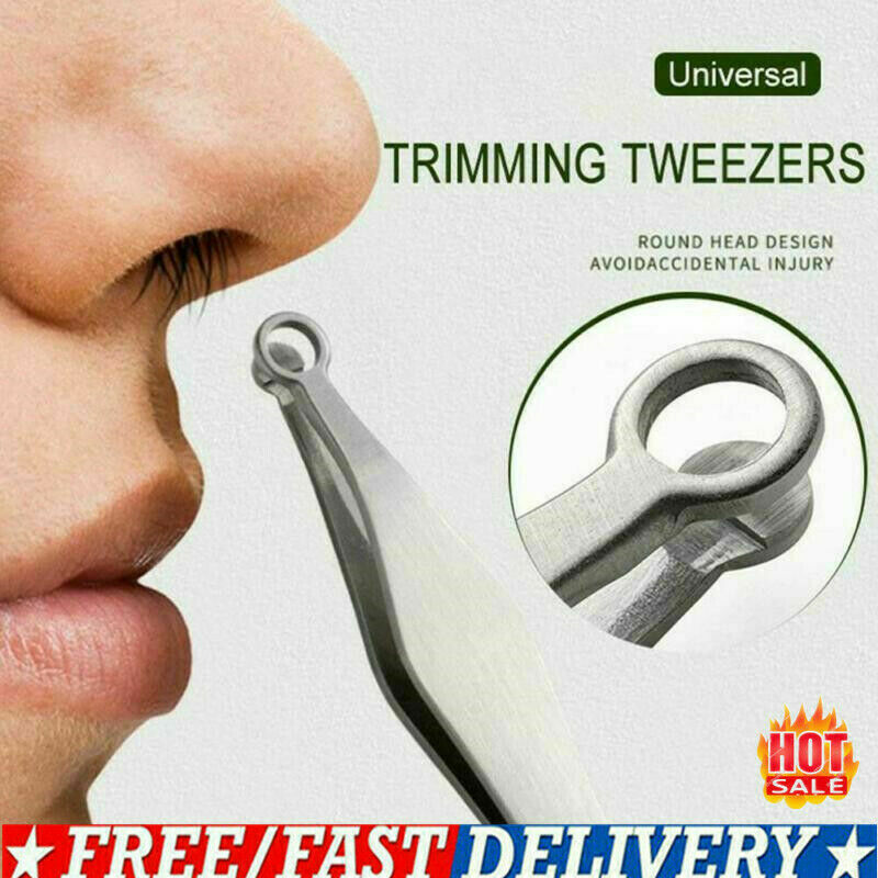 Universal Nose Hair Trimming Tweezers Stainless Steel Eyebrow Nose Hair Cut USA