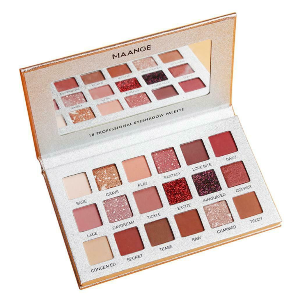18 Colors Eyeshadow Palette Waterproof Smudgeproof Pressed Eye Shadow Powder