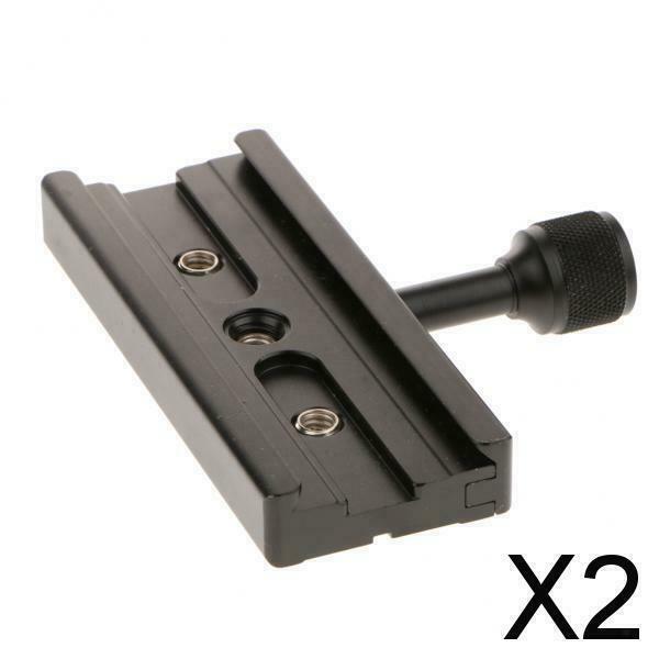 2X QR-120 Clamp Adapter Quick Release Plate 1/4 3/8 Tripod 120mm fit for Arca