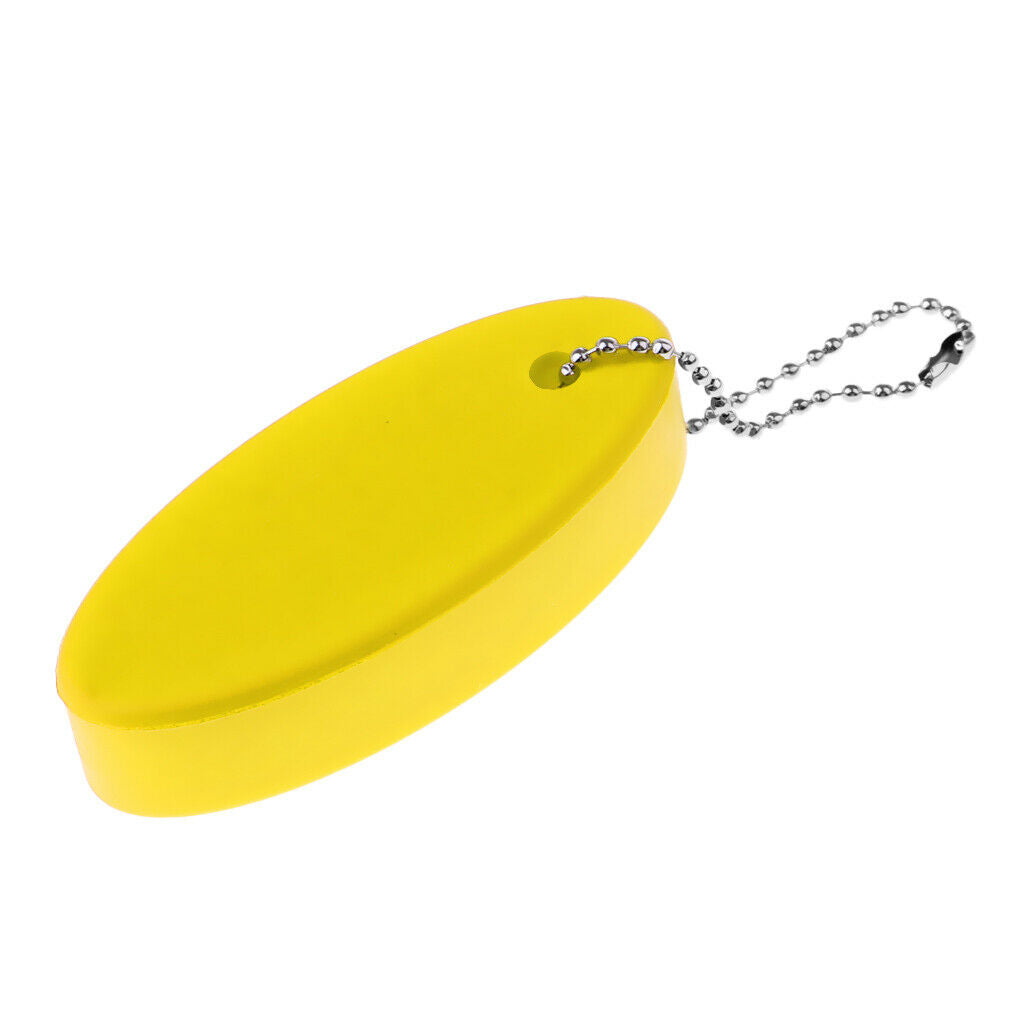 Yellow Foam Floating Oval Keychain Keyring Water Sports Boating Key Float
