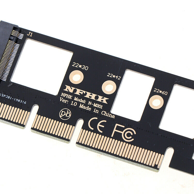 1*NVMe M.2 NGFF SSD to PCI-E PCI express 3.0 16x x4adapter riser card con.l8