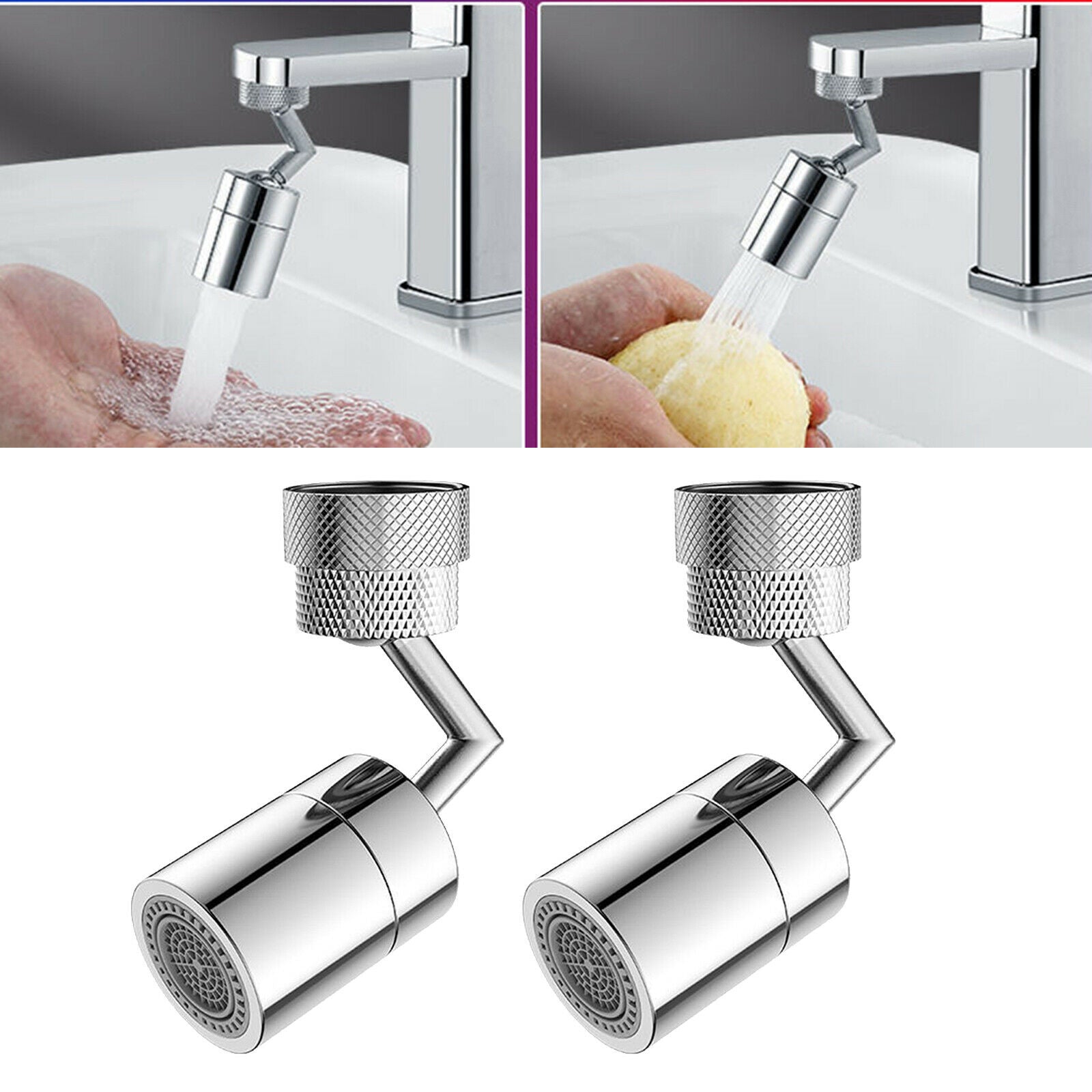 720° Rotating Faucet Toilet Tap Head Water Saving Nozzle Extender Adapter