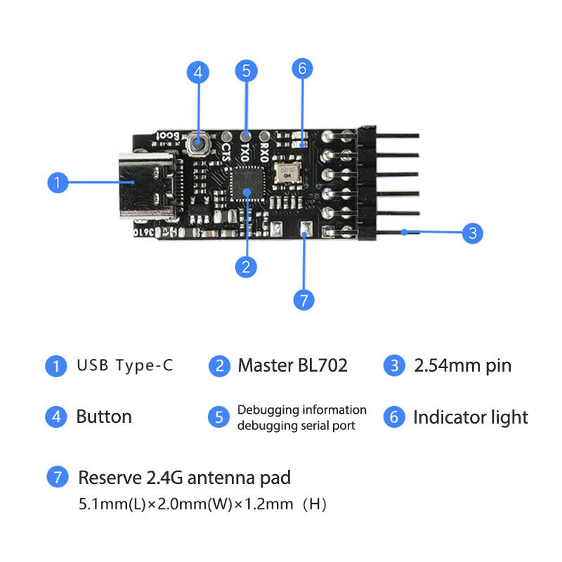 Sipeed RV-debugger-plus JTAG+UART BL702 source Support Secondary DevelopmentBDA