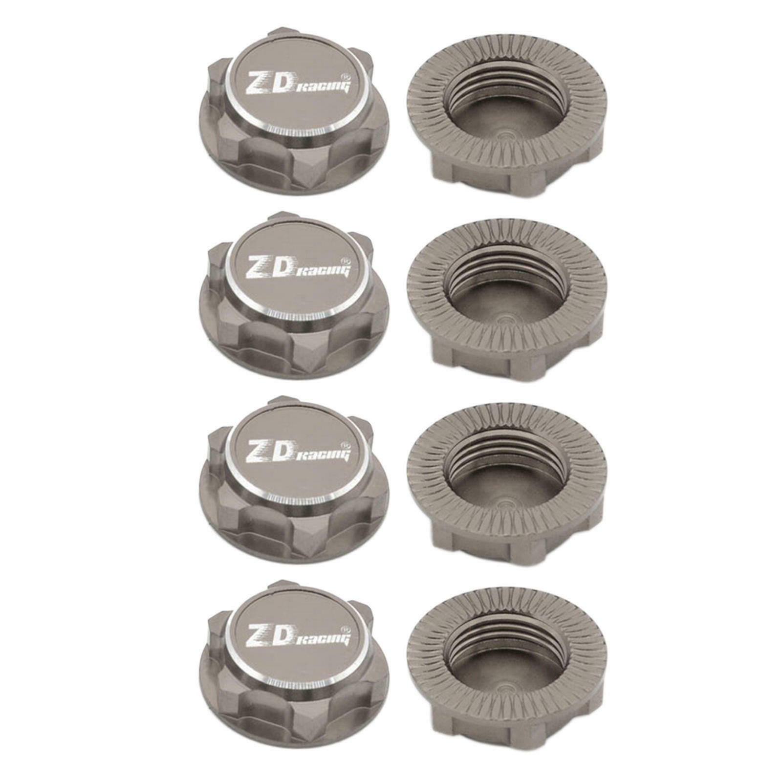 8x Hex Wheel Nuts Fit For 1/8 Scale RC Car Spare Parts Acc Titanium Gray