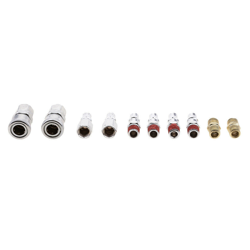 10pcs Air Line Hose Fittings Coupler Quick Release Connector 1/4''