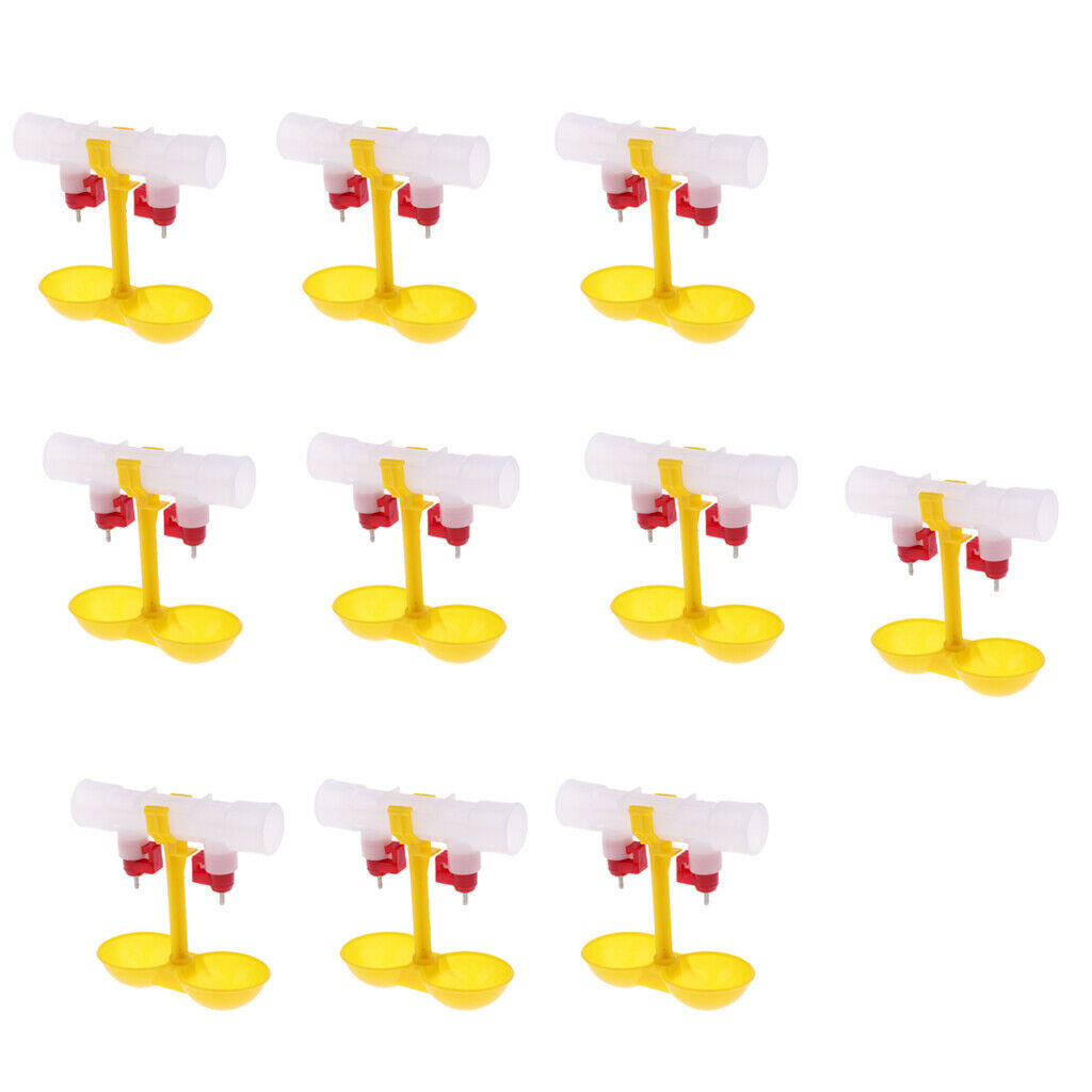 10Pcs Poultry Chicken Hanging Cup Drink Water Nipple Drinker Feeder
