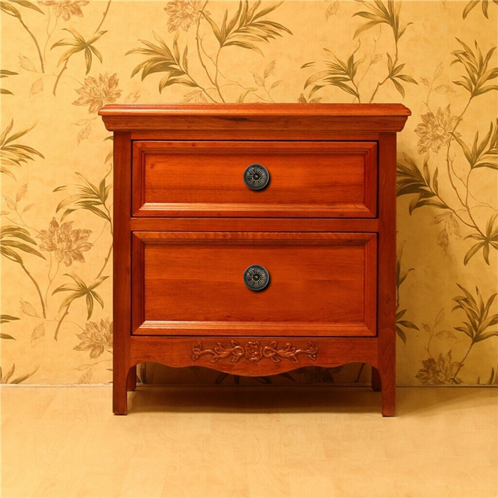 10 XVintage Round Decorative Cabinet Door Drawer Pull Handle Knob Copper 3cm