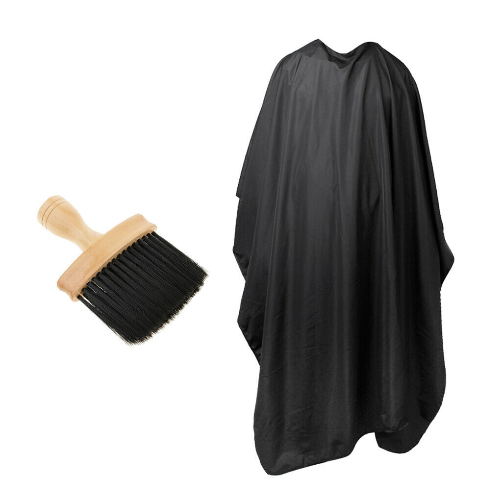 Cutting Shampoo Cape Apron 59x55''+Hairdressing Ears Neck Dust Cleaner Brush