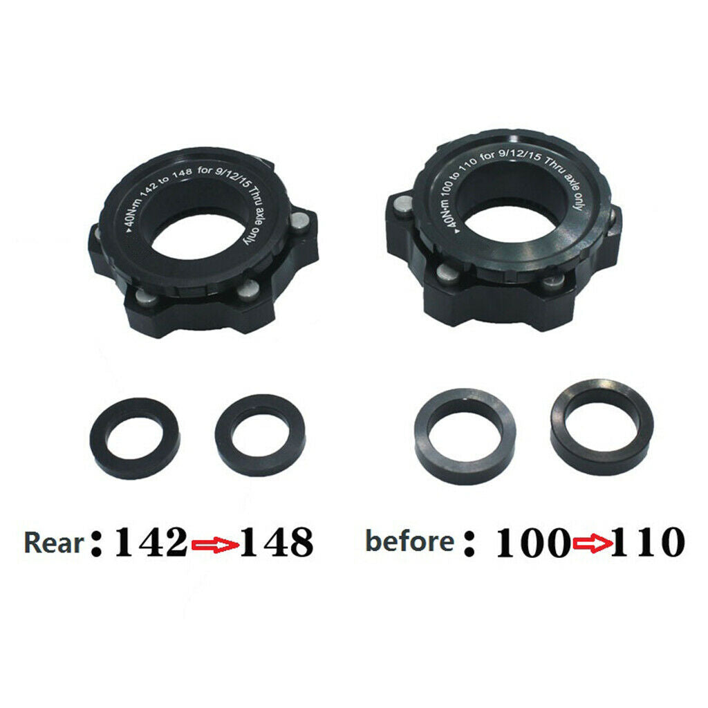Bike Center Lock to 6-Bolts Rotor Brake Disc Hub Adapter Rear 142 to 148