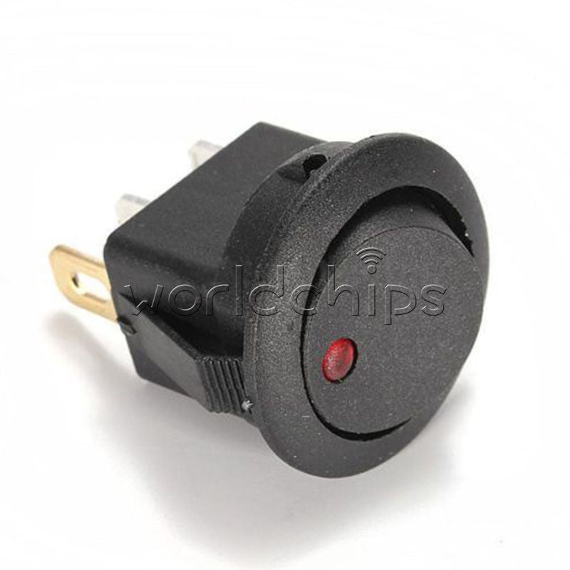 50Pcs Car Auto Boat Round Rocker ON-OFF Toggle Switch 12V LED Dot Light Red