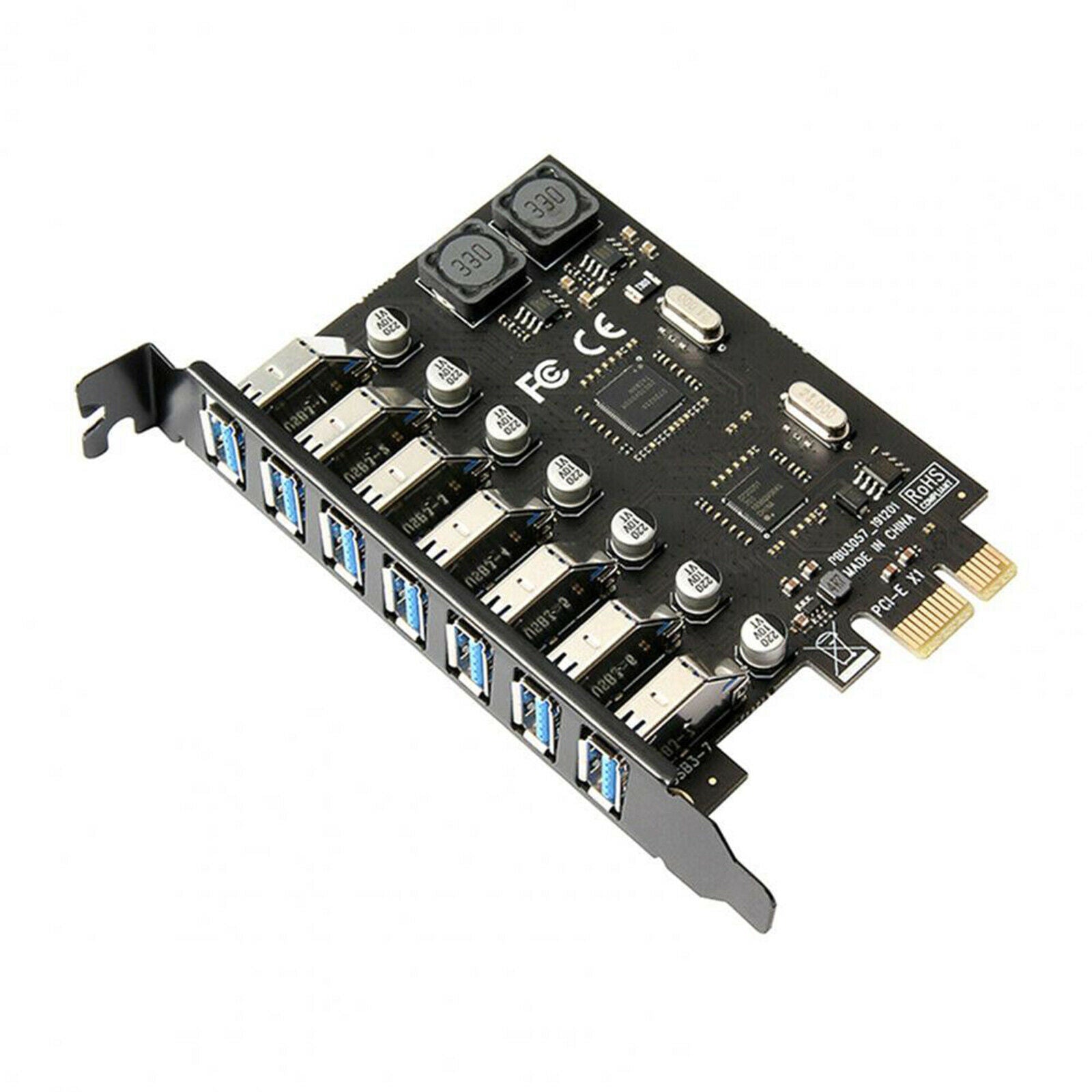 PCI-e to USB 3.0 Expansion Card 5Gbps Controller for Windows 10 Plastic
