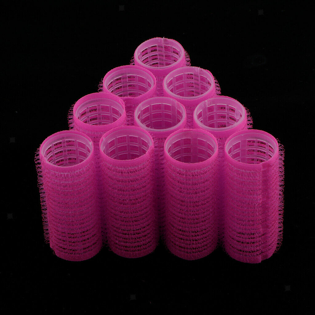 20x 24mm Pink + 32mm Purple Self Grip Hair Rollers Curlers Set for Women