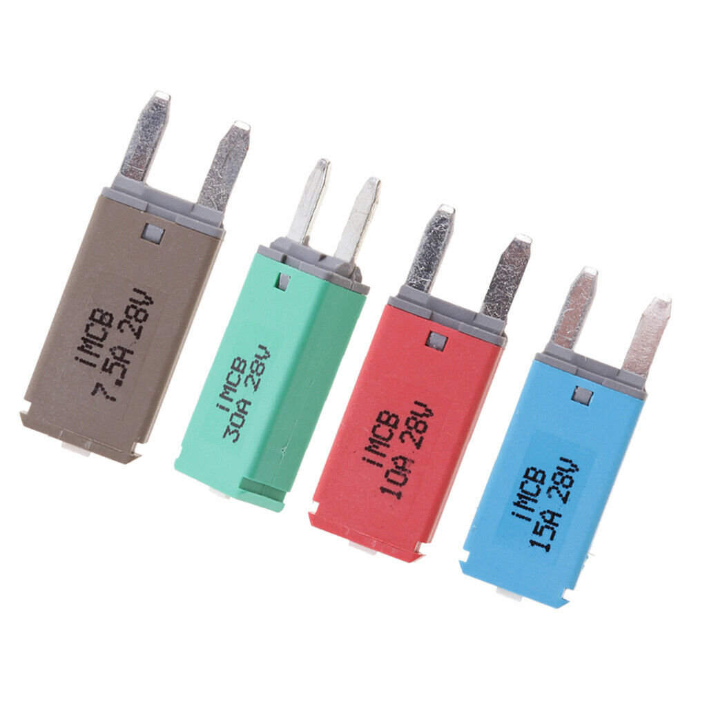 4 Piece Car ATM Mini Blade Fuse Kit Circuit Breaker Manual Reset
