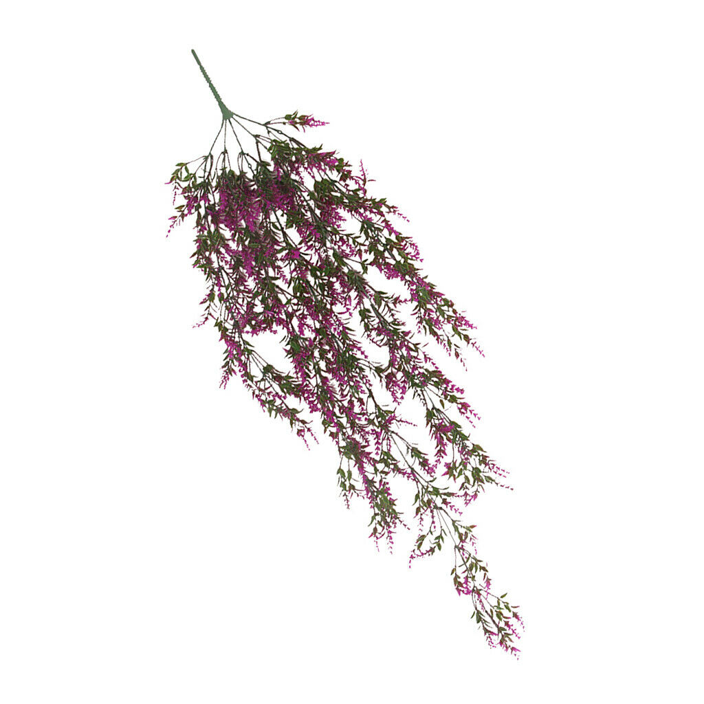 Plastic Artificial Weeping Grass Stem Vine Outdoor Garden Decor Purple