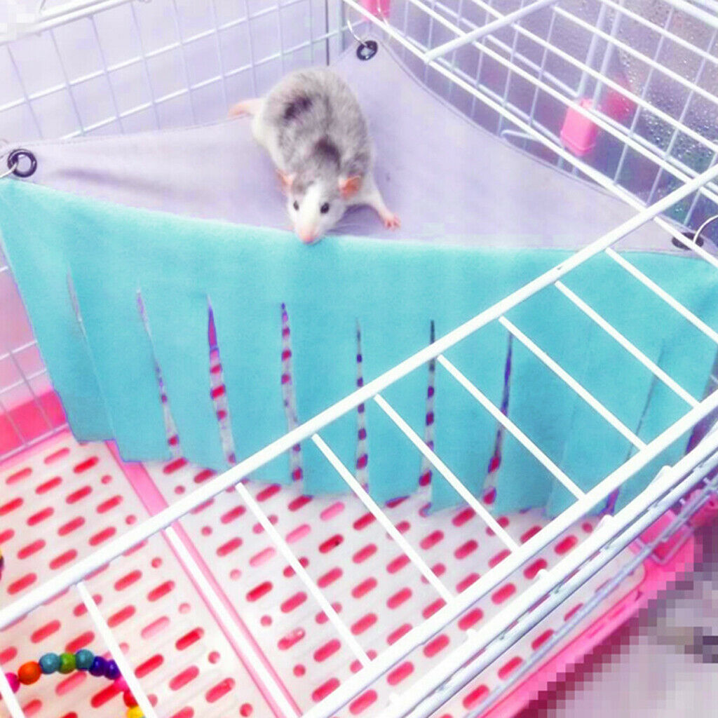 Soft Hamster Hammock Small Animal Hamster Bed Nest for Small Pet Gray+Blue