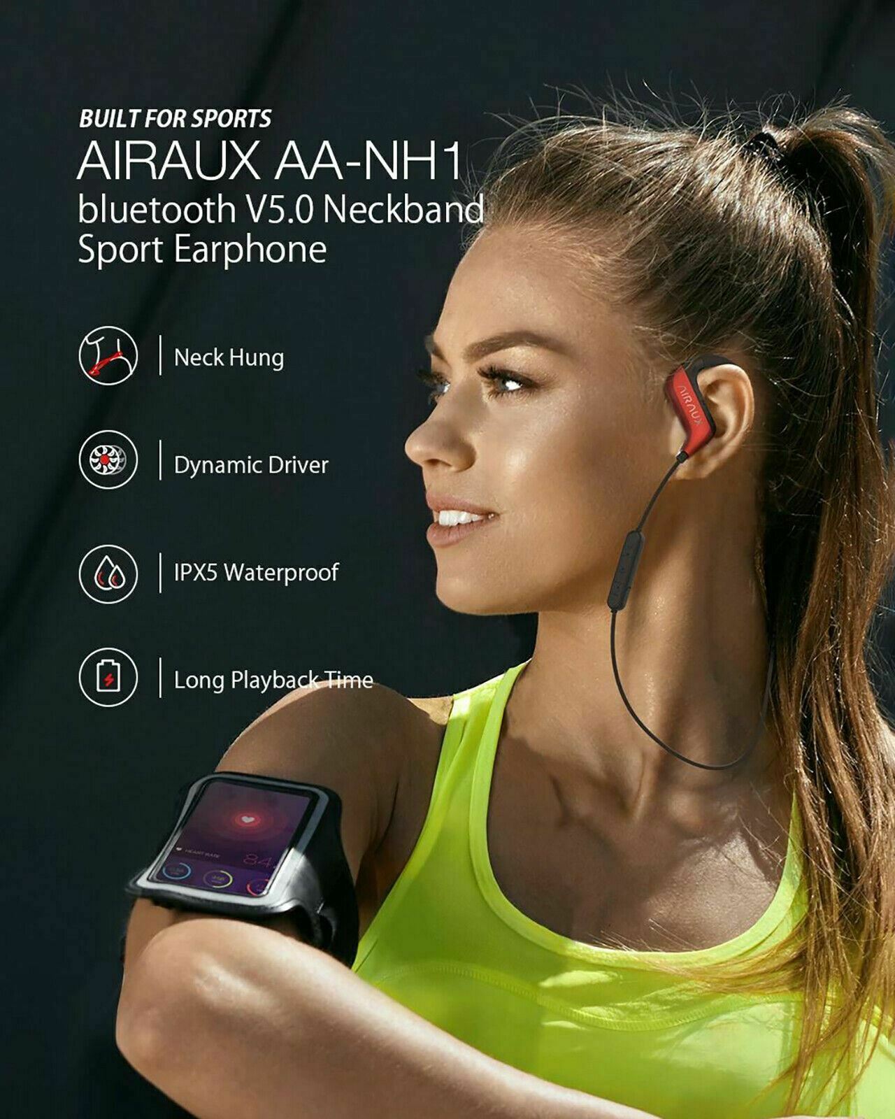 BlitzWolf AIRAUX Bluetooth V5.0 Neckband Sport Earphones Headphones Earbuds