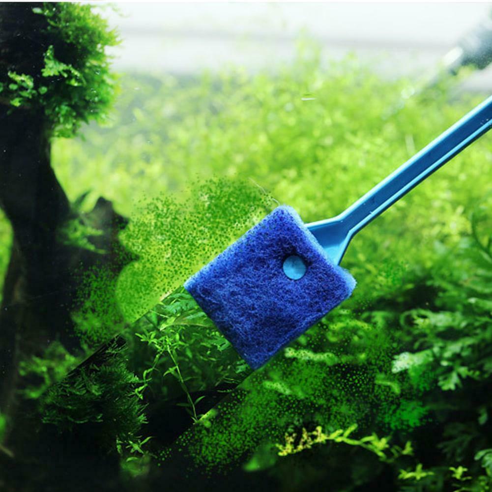 2Pc Aquarium Fish Tank Algae Cleaner Glass Plant Easy 2 Head Cleaning Brush @