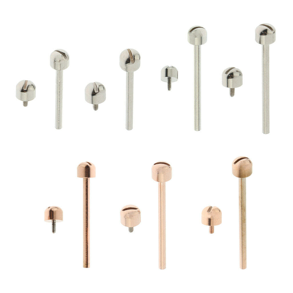 2 Pcs Stainless Steel Bar Screw Tube Replace Watch Repairing Tool 16 mm